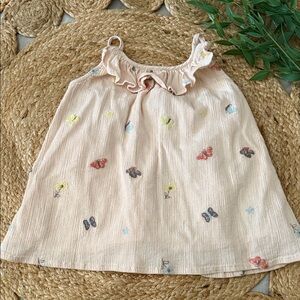 Peek Embroidered Pom pom Gauze Tank. Size 6-7